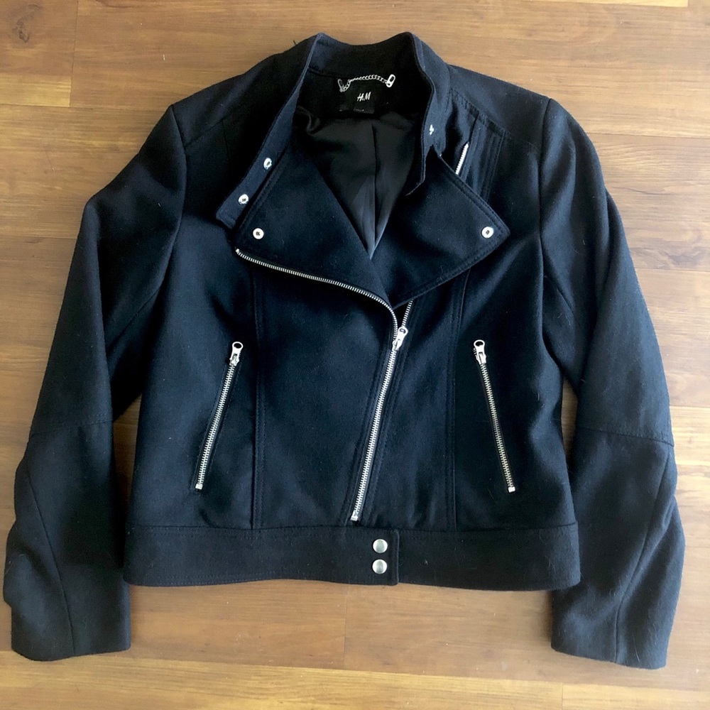 H&M black motorcycle jacket